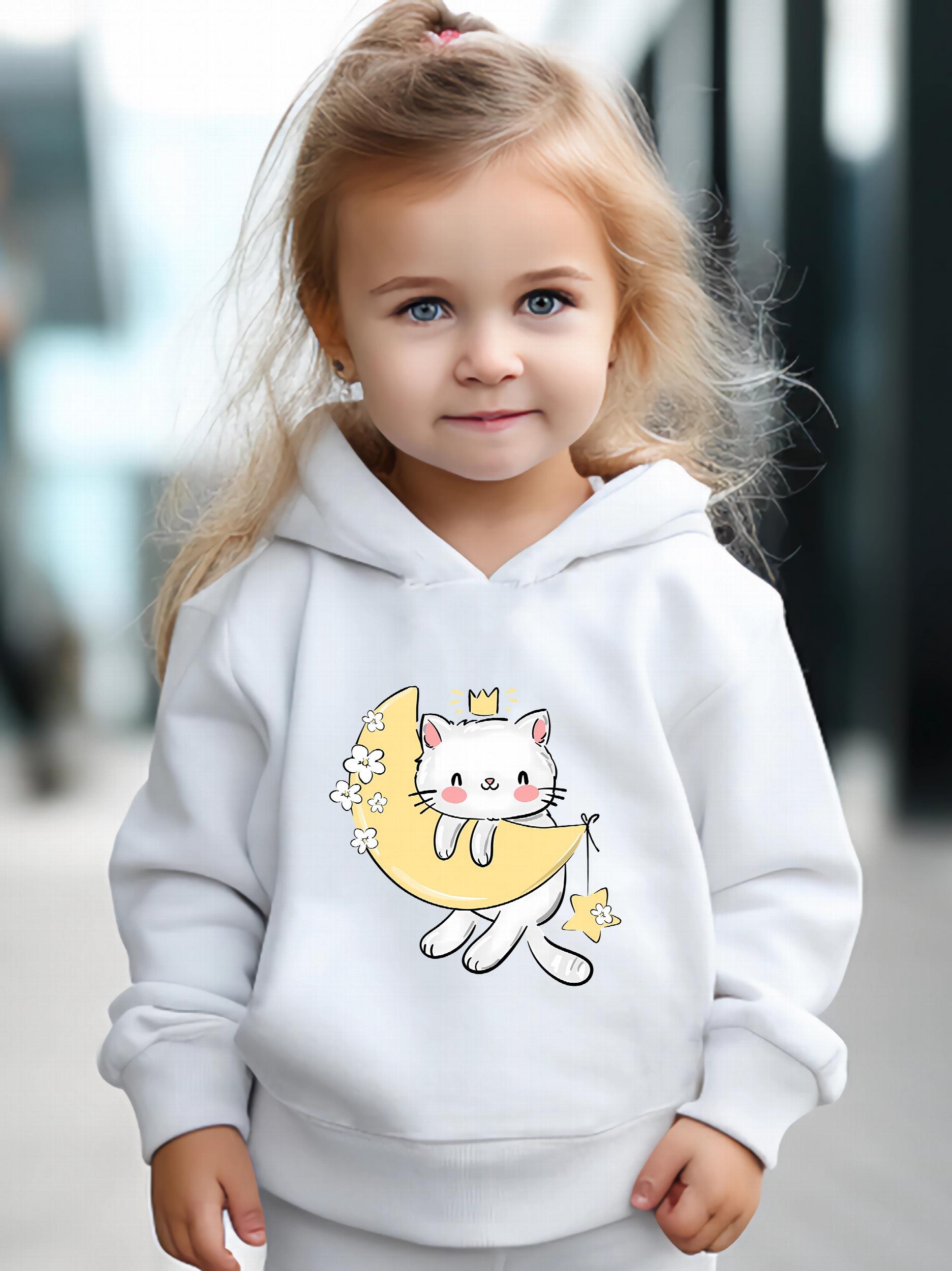 Cat & Moon Print Girls Outfits For Spring Fall Outdoor