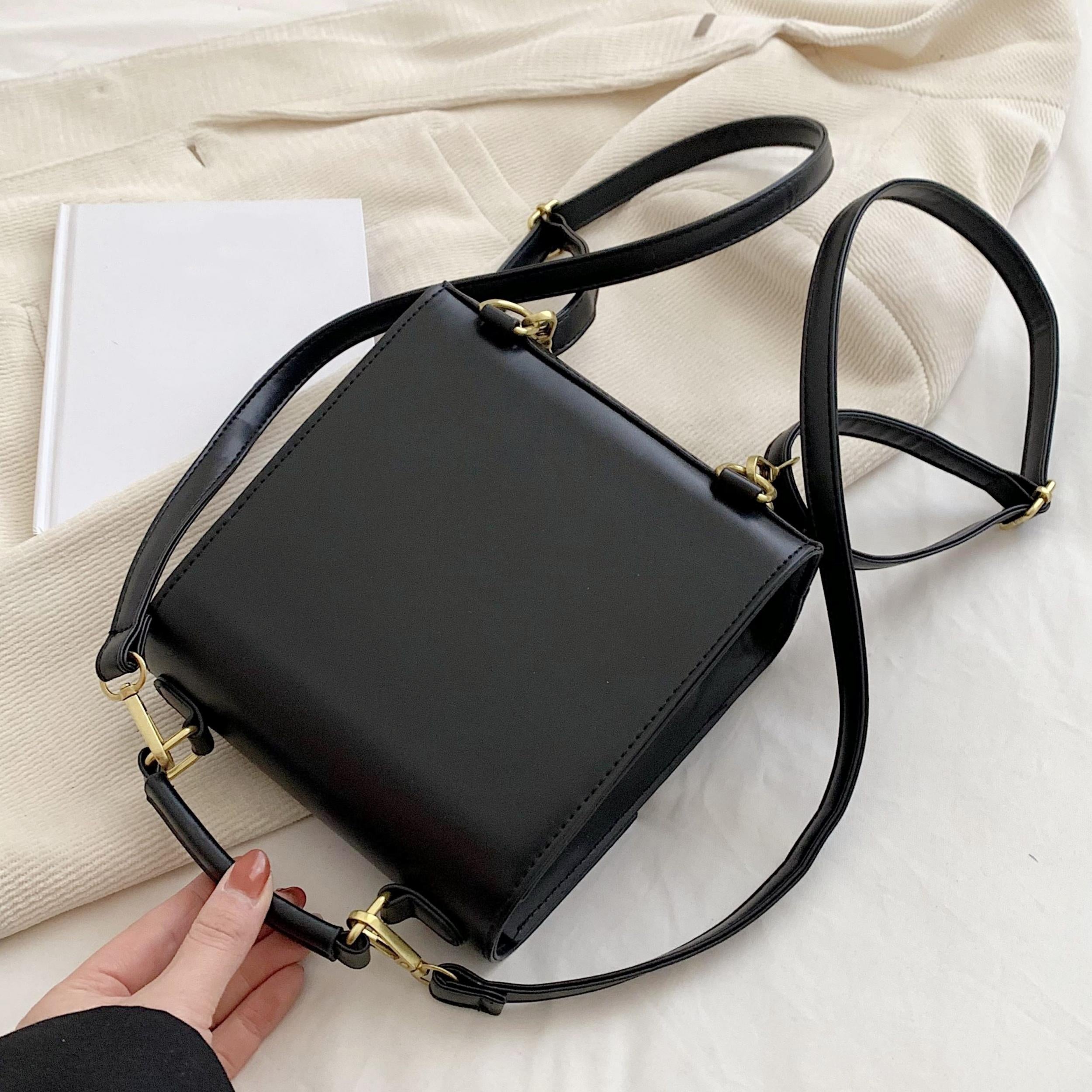Mini Textured Handheld Backpack PU Leather Waterproof College Bag