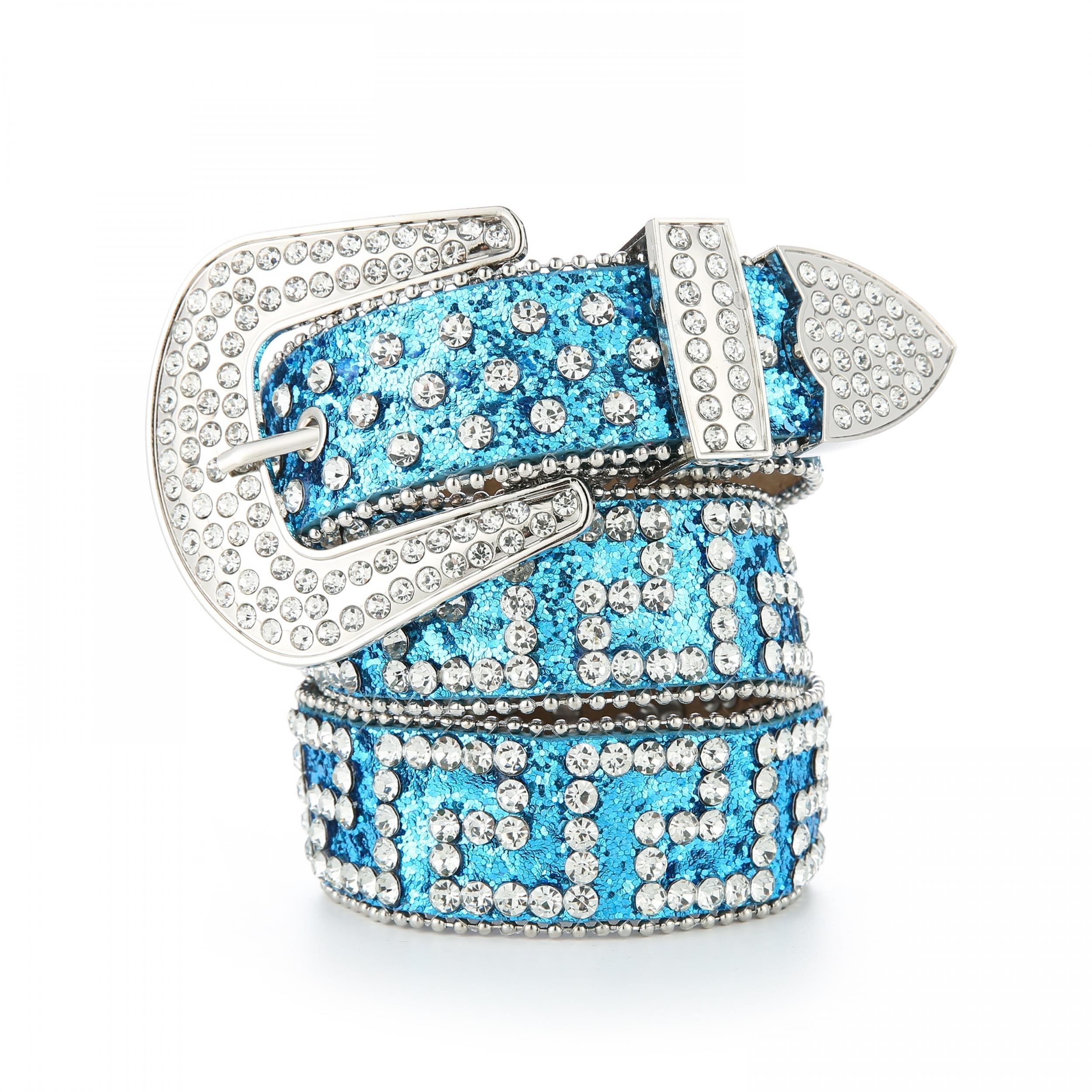 Geometric G Rhinestone PU Belt Hip Hop Jeans Pants Belts