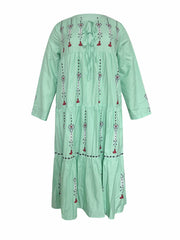 Women's Plus Geo Print Long Sleeve Boho Dress