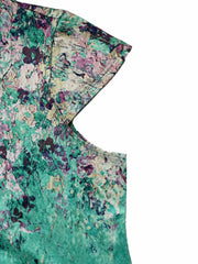 Floral Print V Neck Dress Plus Size Short Sleeve