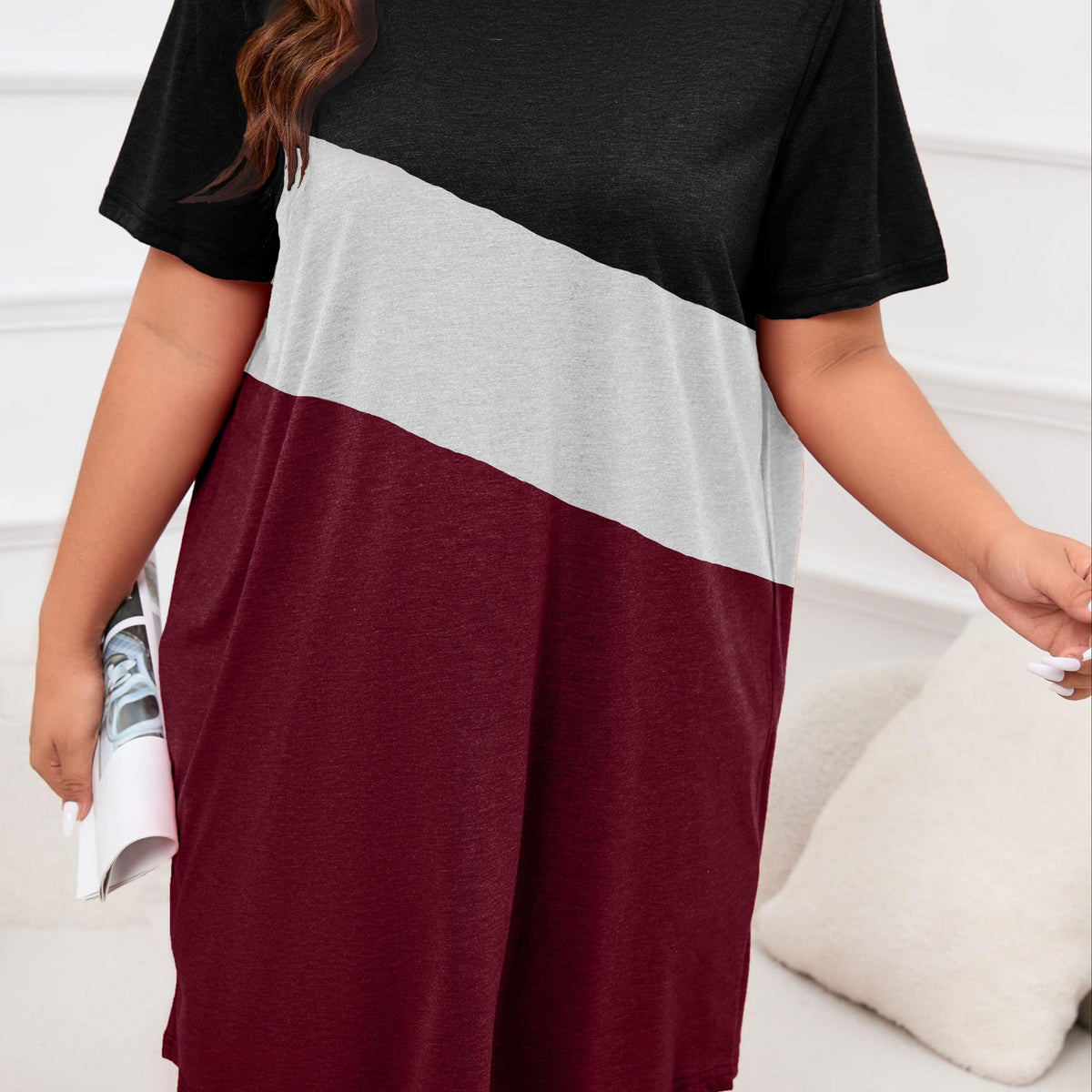  Colorblock Short Sleeve Tee Nightdress