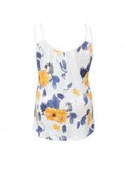  Floral Split Strap Round Neck Cami Top