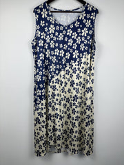  Colorblock Floral Tank Dress with Pockets