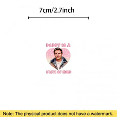Vintage Starry Pink Daddy State Mind Heart Sticker