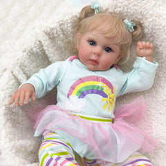 Adorable Reborn Doll Blonde Hair Soft Vinyl Realistic Lifelike