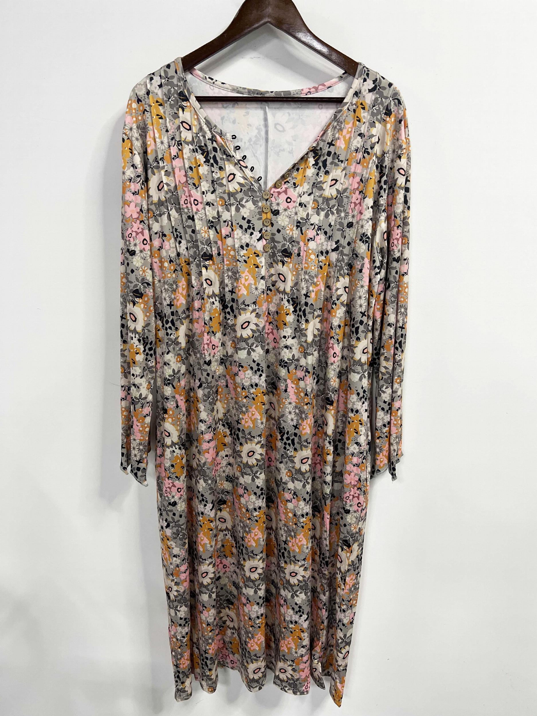  Floral Print Button Up Maxi Dress