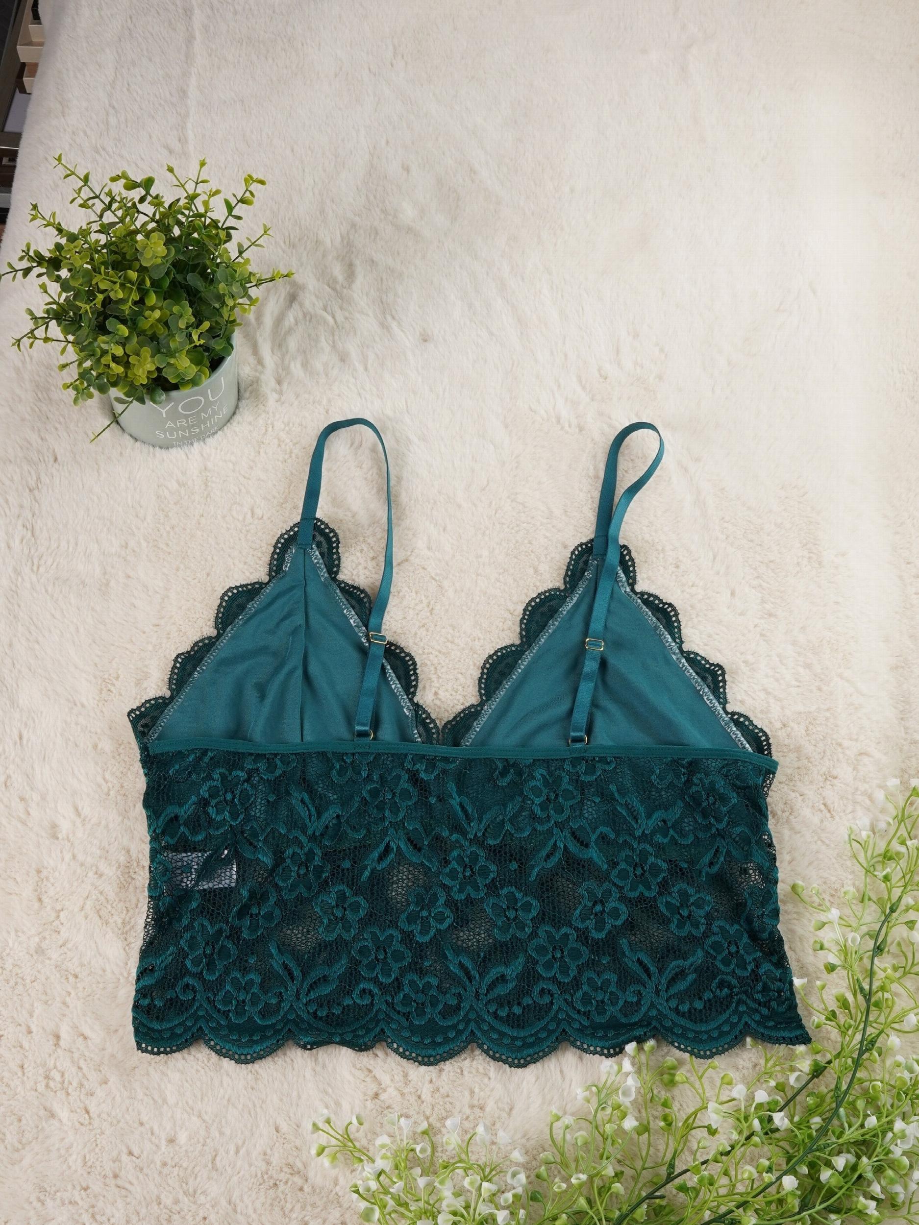 3 Pack Plus Size Bra Set Floral Lace V Neck Bralette