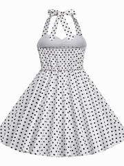 Girls Polka Dots Halter Neck Princess Dress for Party