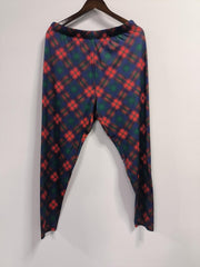  Plaid Print High Rise Stretch Leggings