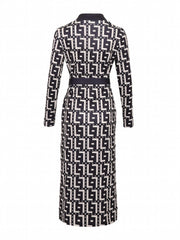 Plaid V-Neck Long Sleeve Dress for Spring & Fall