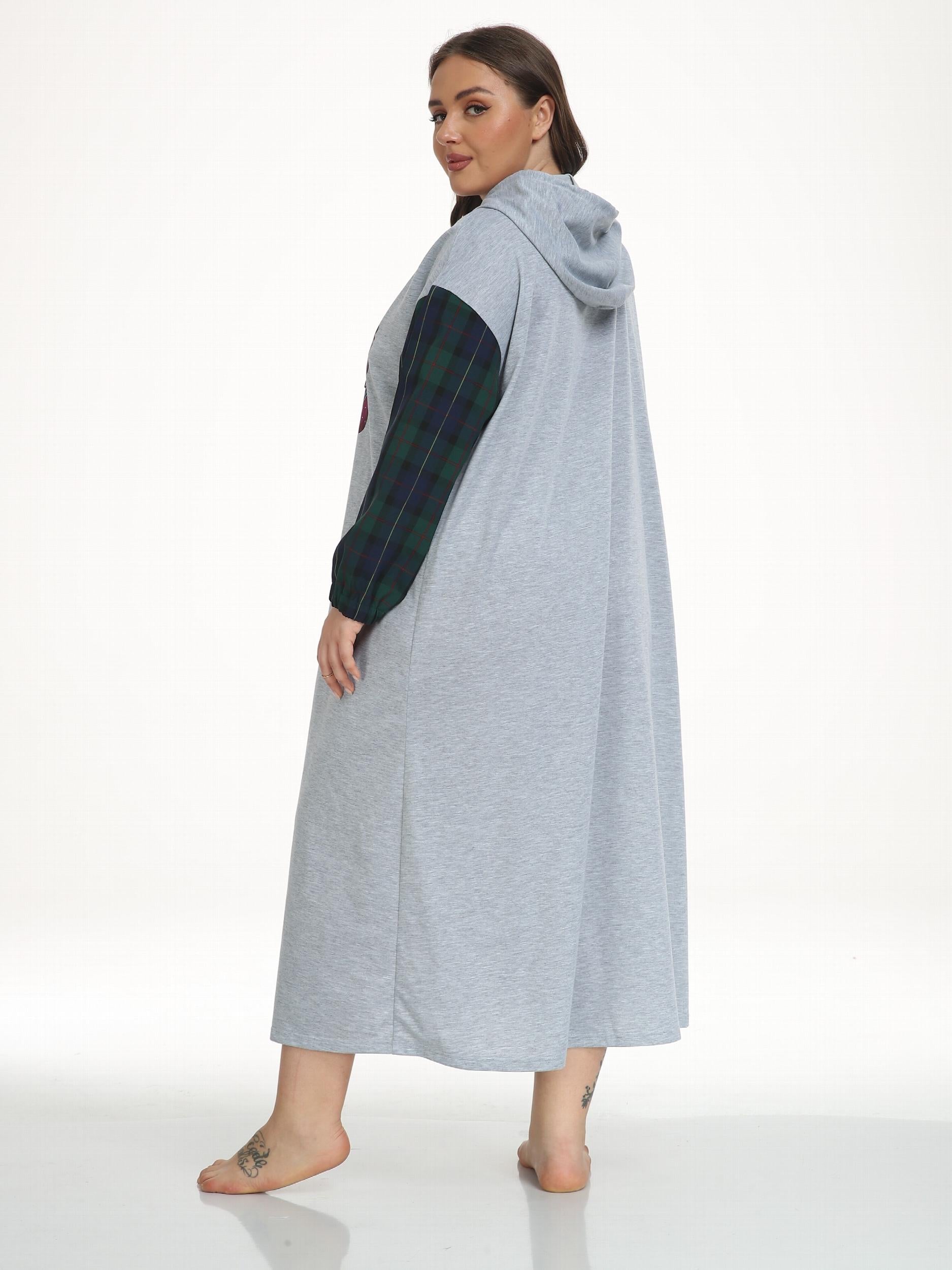  Christmas Hooded Nightdress Women's Casual Loungewear Dress