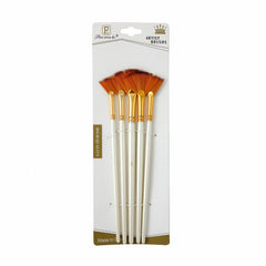 5pcs Fan-shaped Brush Set Nylon Hair Art Painting Watercolor Acrylic Brush
