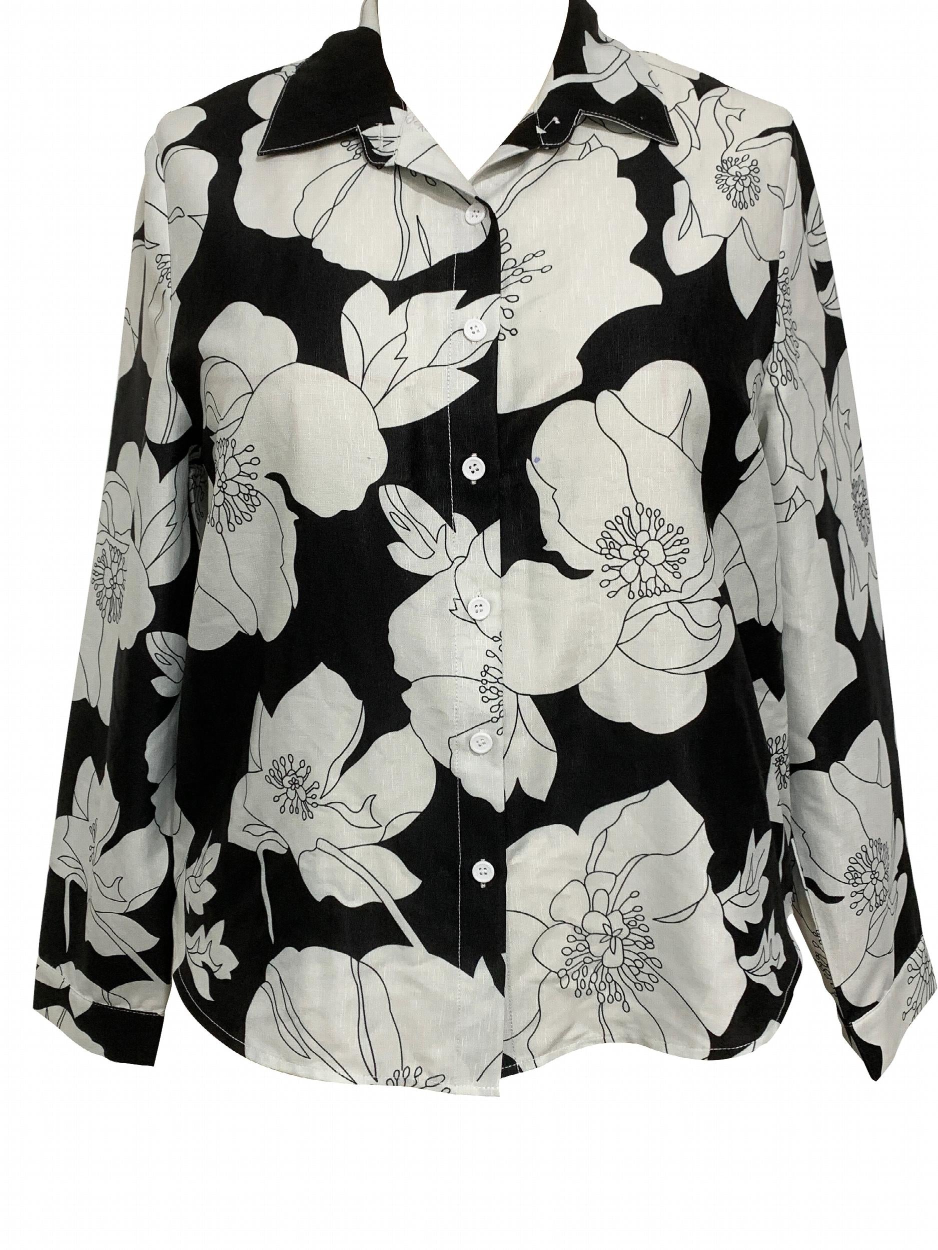  Floral Print Button Up Blouse