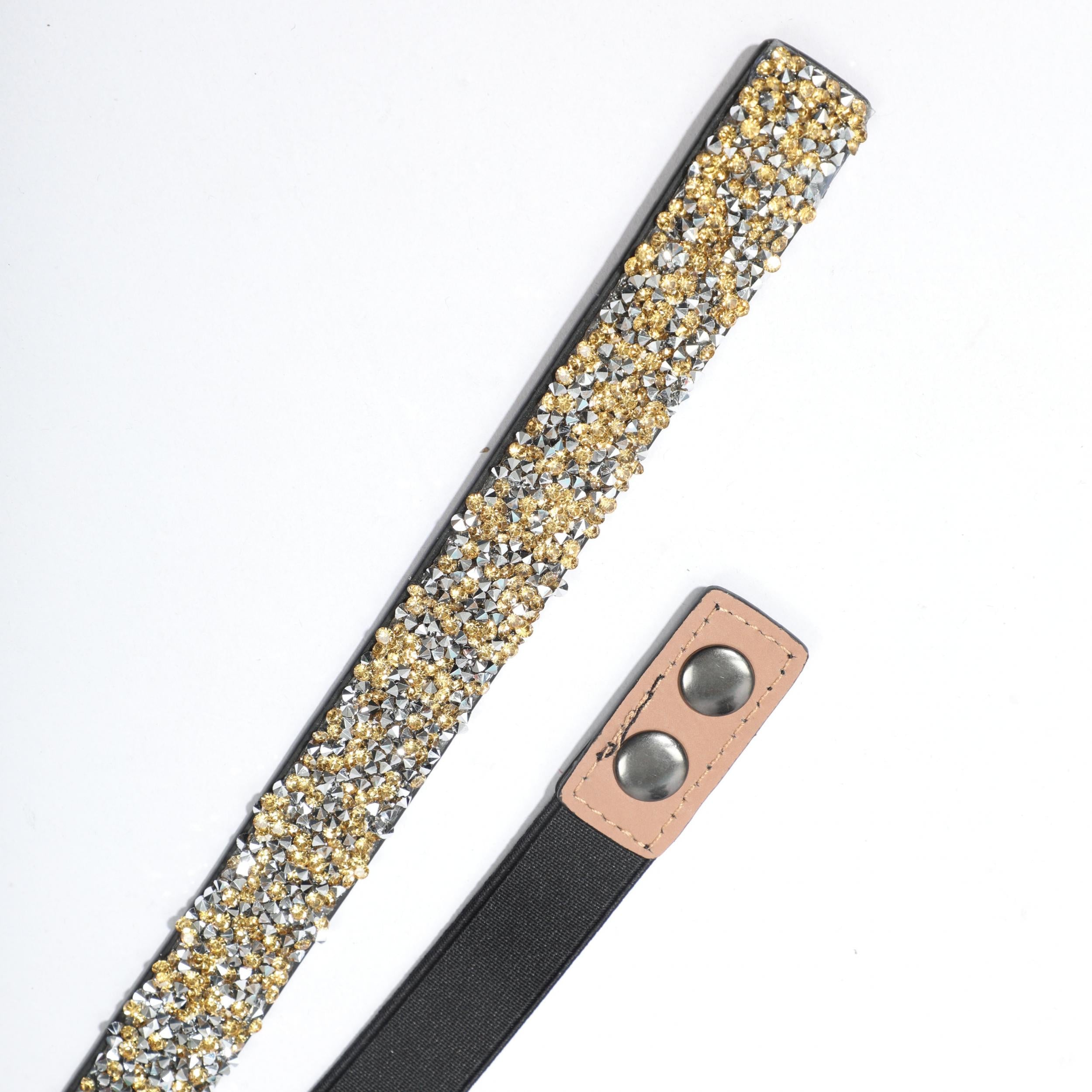 Yellow Full Rhinestone Elastic Belt for Party Prom