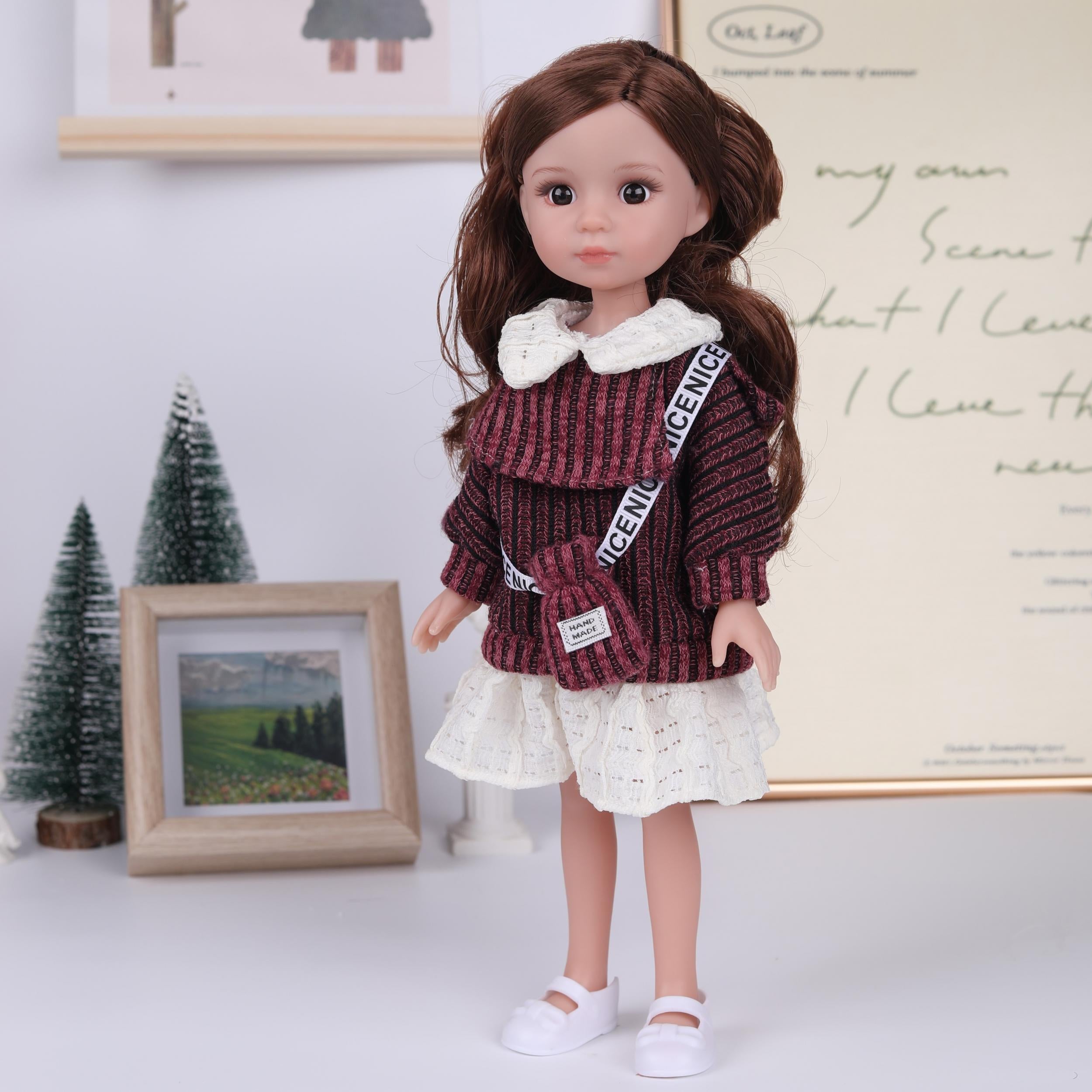 34cm Princess Doll with Outfits & Accessories Soft Vinyl Realistic
