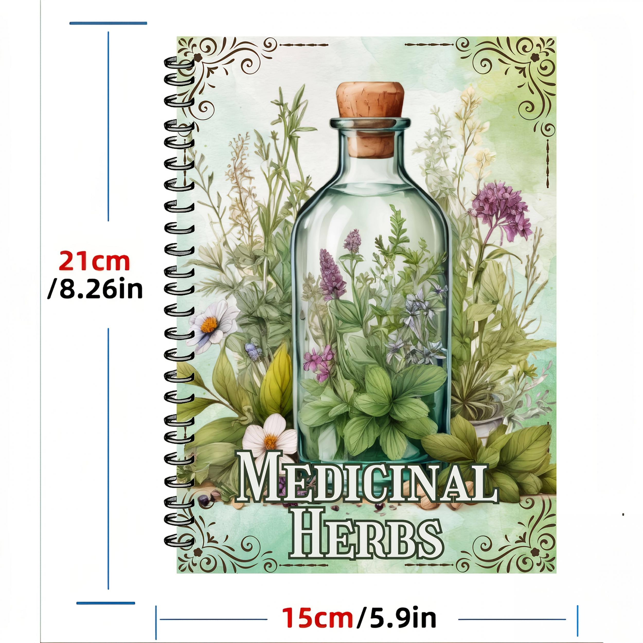 Vintage Apothecary Herbal Notebook Spiral Bound Green Cover