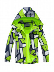 Boys Camo Jacket Raincoats with Removable Hood