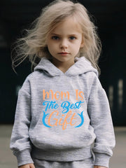 2pcs MOM IS THE Graphic Hoodies Pants Set Outfits Spring Fall Sports Gift Girls