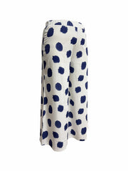  Dot Print High Rise Wide Leg Trousers