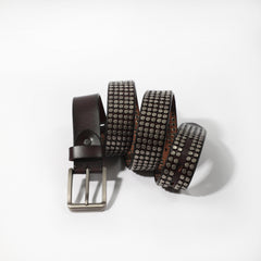 Men's Heavy Duty Rivet Head Western Cowboy Hip hop Punk PU Belt