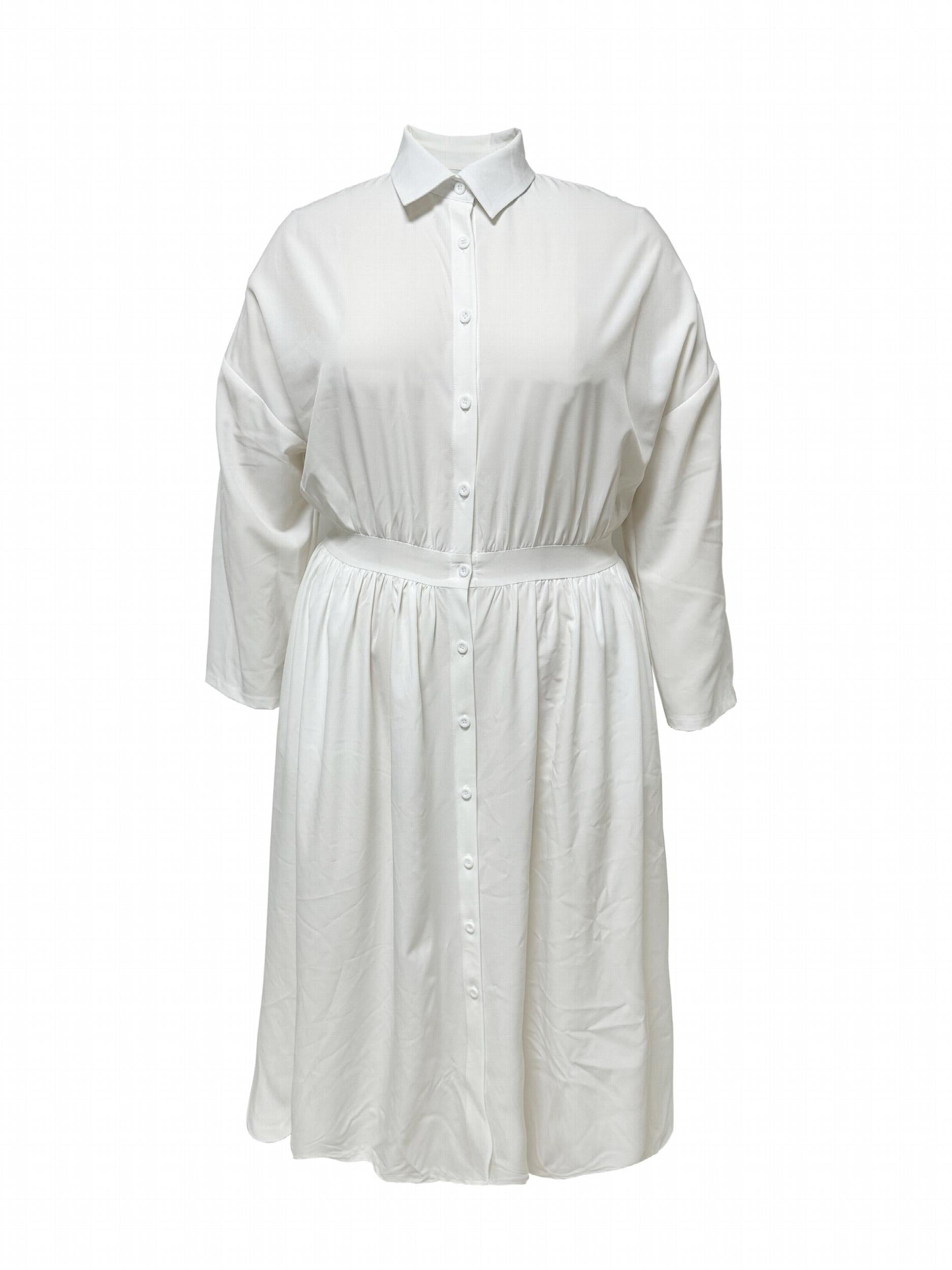  Long Sleeve Maxi Shirt Dress with Pockets