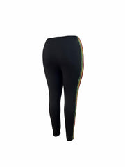  Glitter Stripe Print Stretch Skinny Leggings