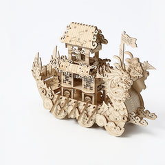 DIY 3D Wooden Puzzle Model Chinese Dragon Boat Educational Heritage