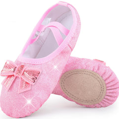 Soft & Breathable Ballet Shoes For Girls & Toddlers With Bow Knot