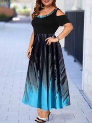  Colorblock Ombre Maxi Dress