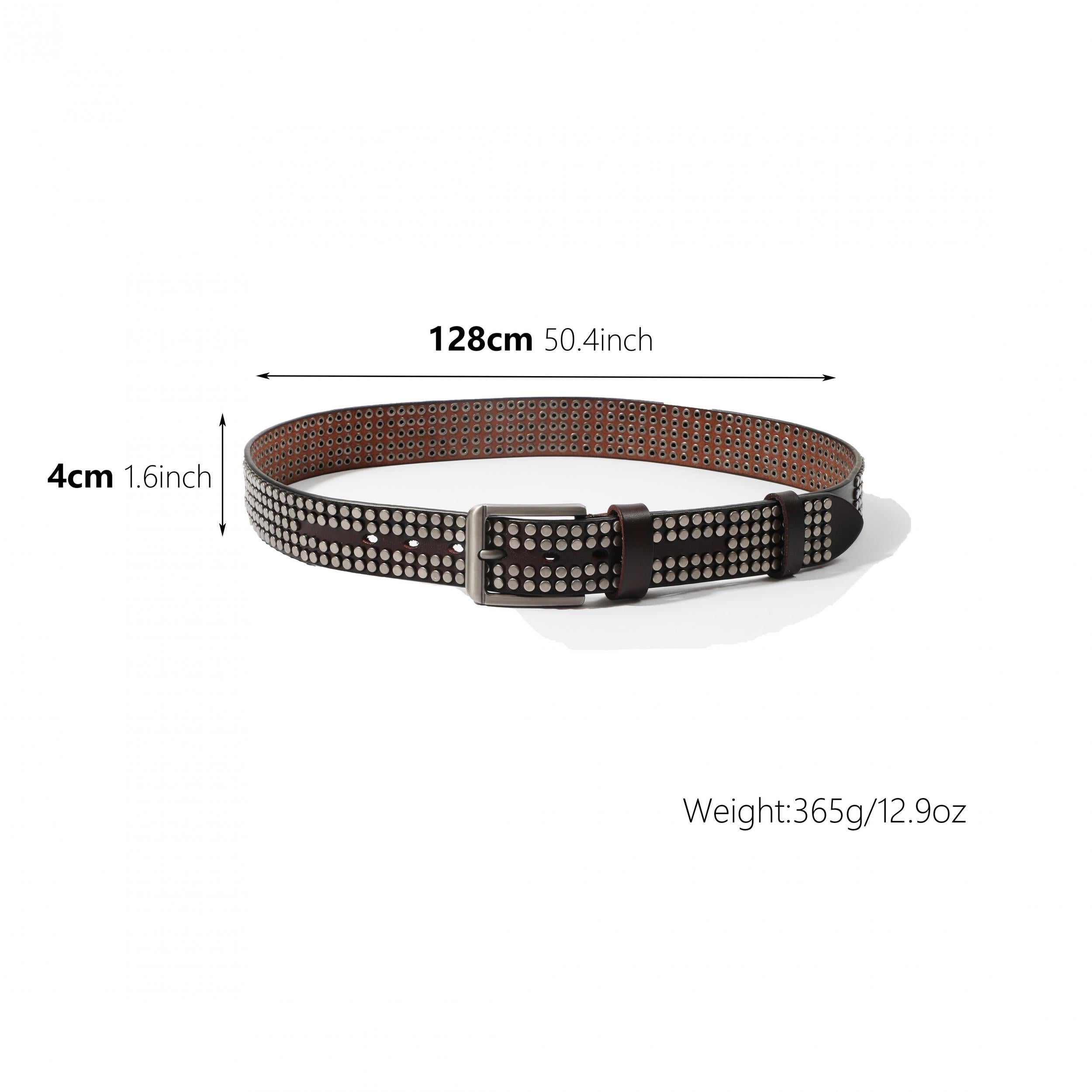 Men's Heavy Duty Rivet Head Western Cowboy Hip hop Punk PU Belt