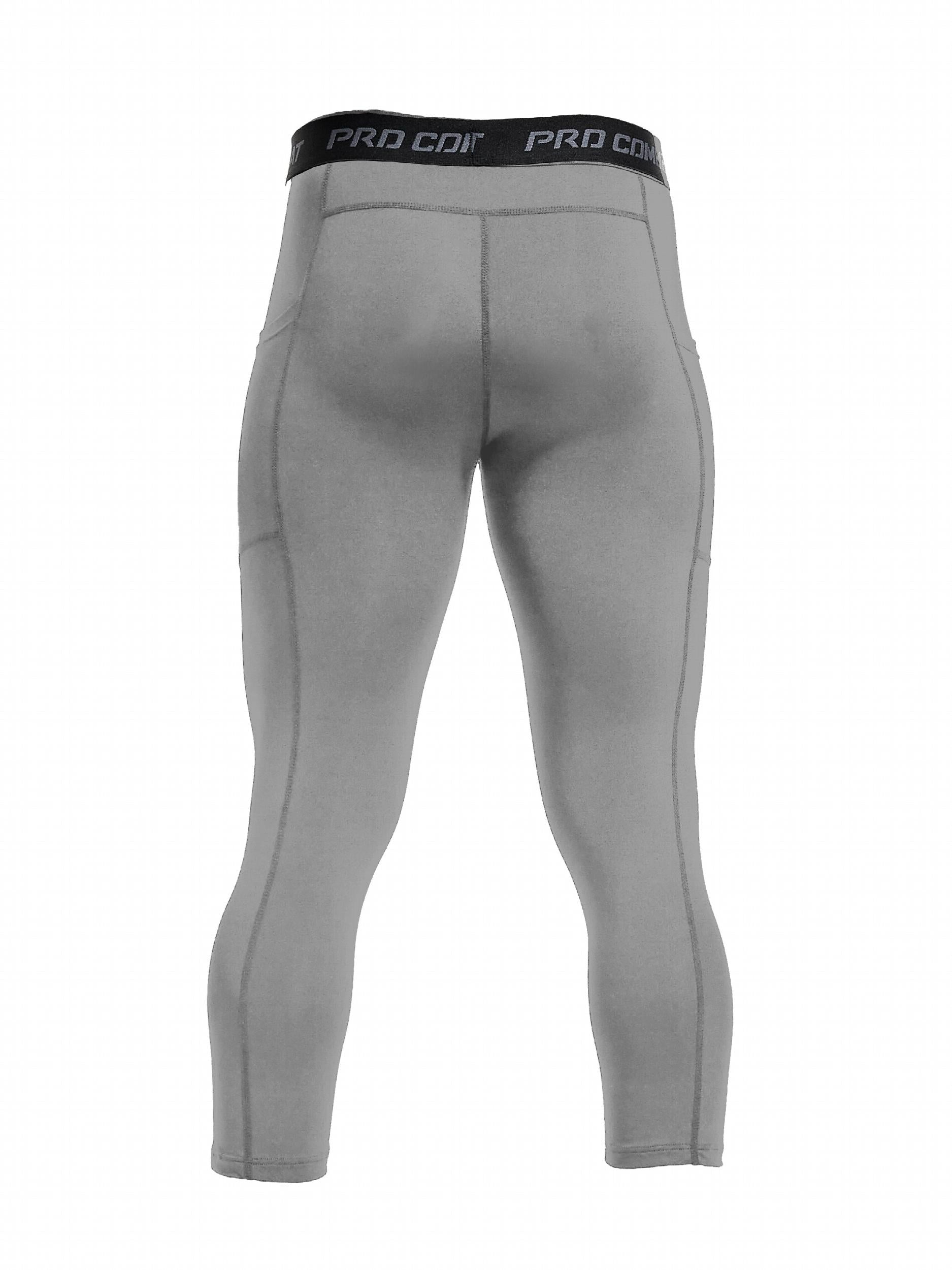 Men's Solid Pocket Leggings Active Quick Drying Sports Compression Pants