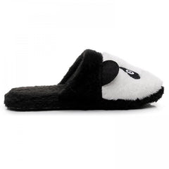 Women's Panda Pattern Slippers Plush Lined Slip On Shoes