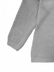  Casual Sweater Women's Plus Solid V Neck Lace Up Pullover Jumper