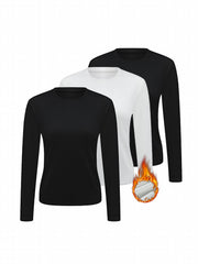 Women's Thermal Tops Long Sleeve Round Neck Base Layer