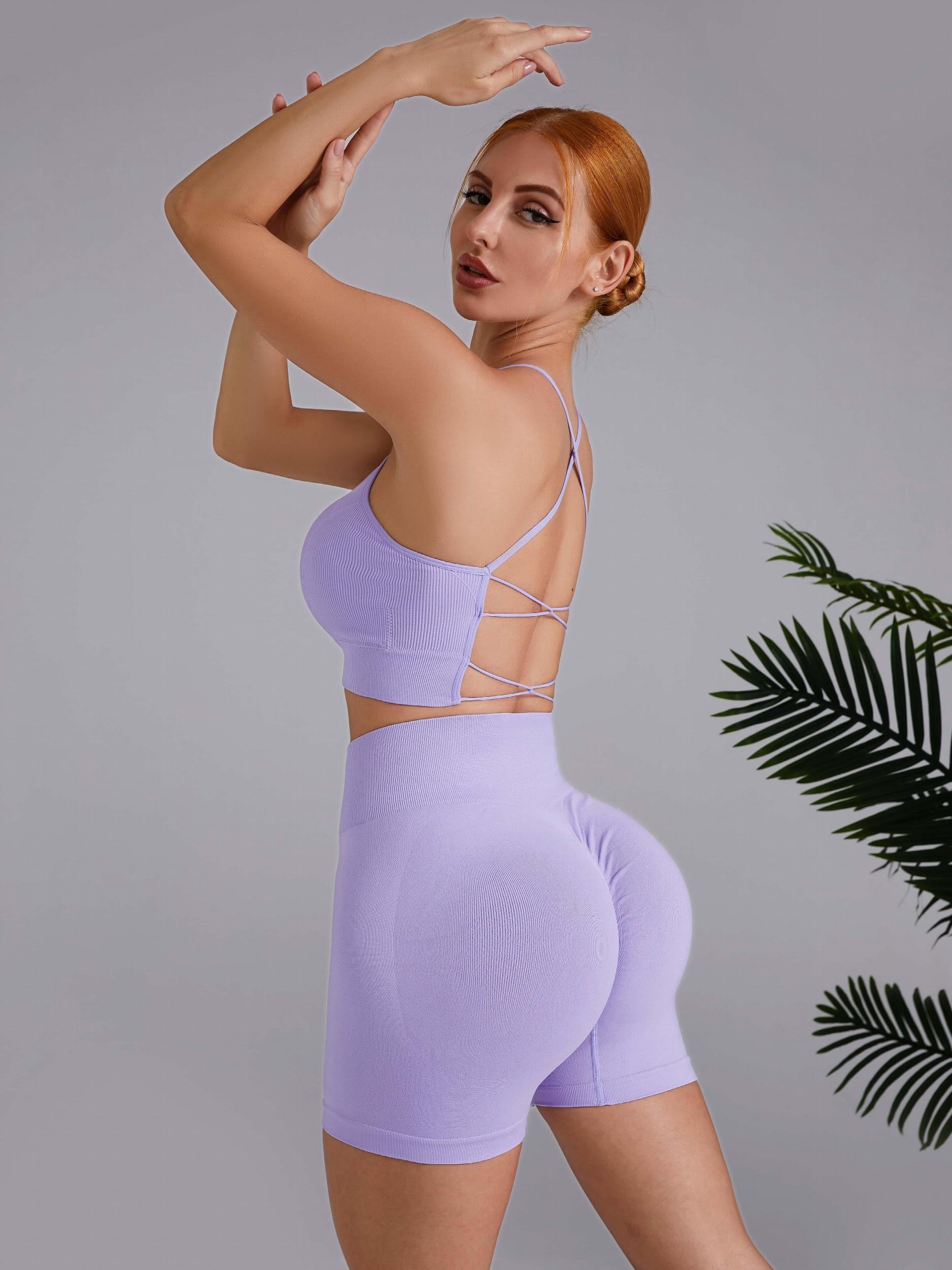 Backless Cross Strap Bodycon Yoga Set Fitness Sports Set