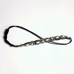 Beaded Rhinestone Headband Stretchy Hair Band