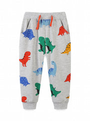Dinosaur Print Boys Casual Long Pants for Kids