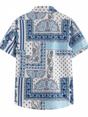 Hawaiian Style Print Men's Casual Short Sleeve Shirt for Summer Vacation