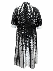 Plus Size Striped & Splash Painting Print Maxi Dress