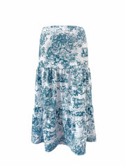 Plus Size Boho Skirt Women's Plus Painting Print Elastic High Rise Maxi Skirt