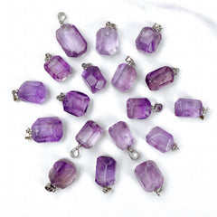 Random Amethyst Natural Gem Healing Crystal for DIY Pendant Necklaces