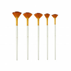 5pcs Fan-shaped Brush Set Nylon Hair Art Painting Watercolor Acrylic Brush