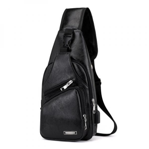 Men's USB Charging Shoulder Bag Anti Theft Chest Waist Pack Messenger Bag
