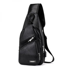 Men's USB Charging Shoulder Bag Anti Theft Chest Waist Pack Messenger Bag