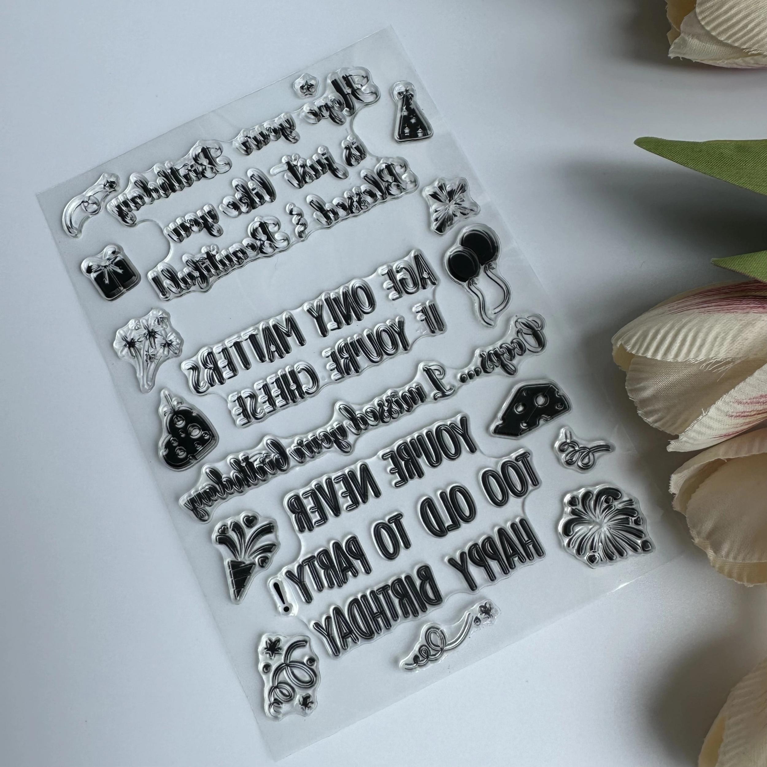 Sentiment Transparent Stamp - Birthday Wishes Rubber Stamp