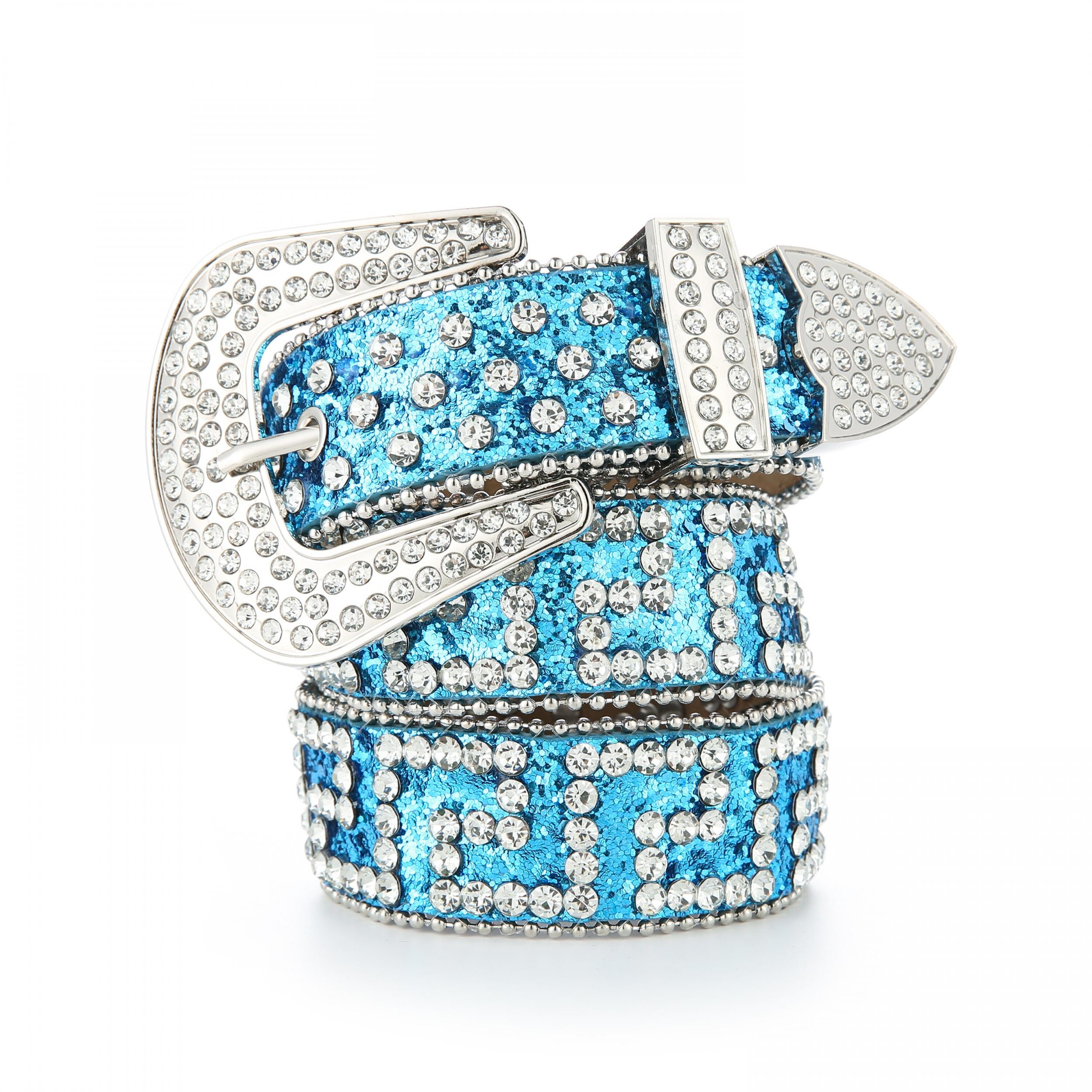 Geometric G Rhinestone PU Belt Hip Hop Jeans Pants Belts