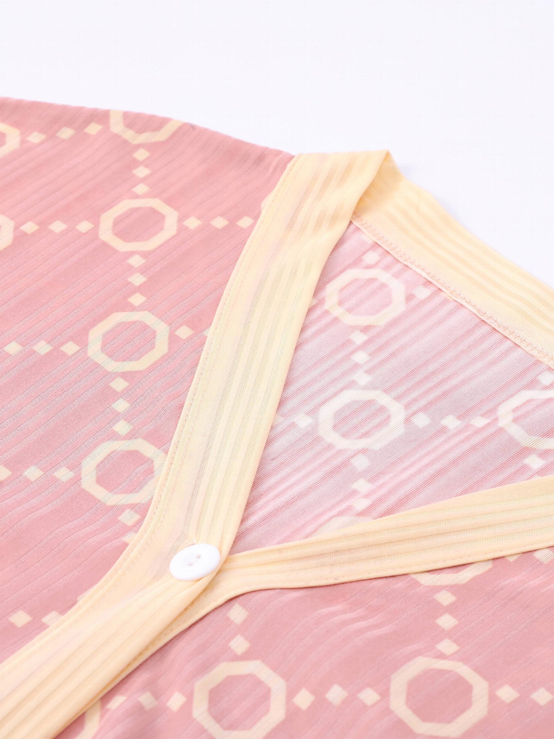  Colorblock Geometric Print Pajama Set