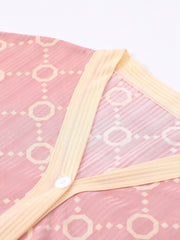  Colorblock Geometric Print Pajama Set
