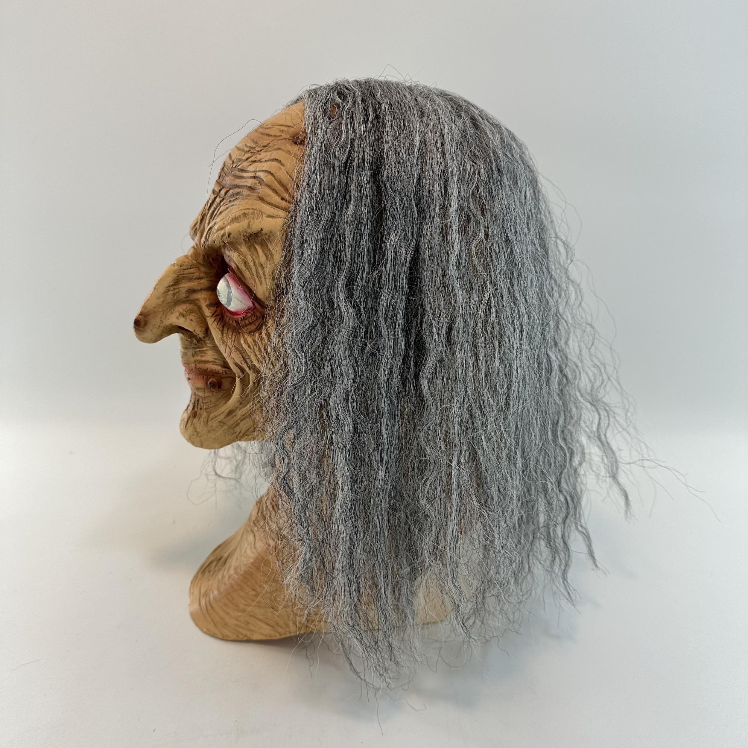 Spooky Witch & Zombie Latex Mask Long Hair for Halloween